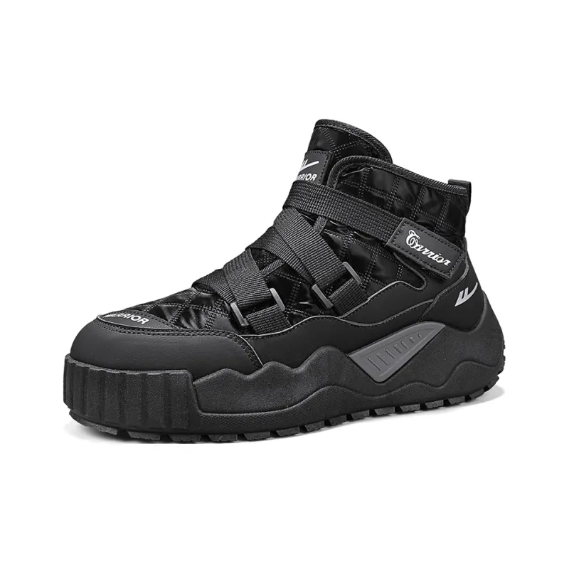 Warrior Thermal Coverage Height Increasing Abrasion Resistant Slip Resistant Short Snow Boots Men's Black-0