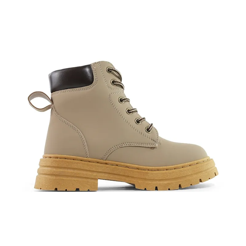 Warrior Warrior Short Martin Boot Women's Milk Tea Beige-1