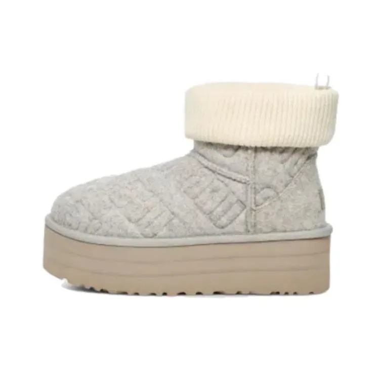UGG Classic Mini Platform Felted Boot Grey Women's-0