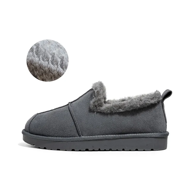 Little Red Man Warm Slip Resistant Cushioning Wear Resistant Ankle Length Snow Boots Men's Gray-0