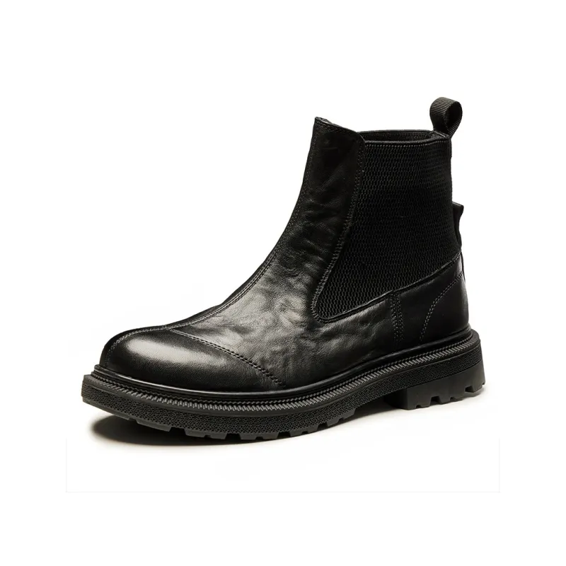 LEYGMENLG Short Chelsea Boots 3cm Men's Black-1