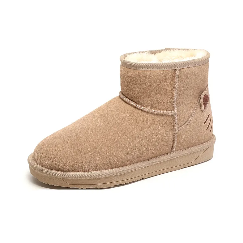 GRACEGIFT Thermal Abrasion Resistant Slip Resistant 11.5cm Snow Boots Women's-11