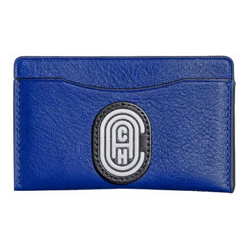 COACH Card Case Cow Leather Card Holder Men's Blue