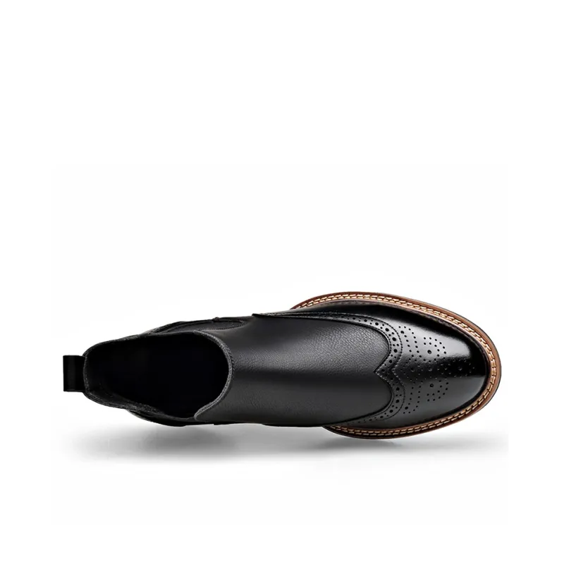 XIAOTOULANG Short Chelsea Boots Men's Black-2