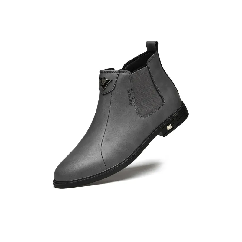 AIPSEN Short Chelsea Boots Men's Gray-3
