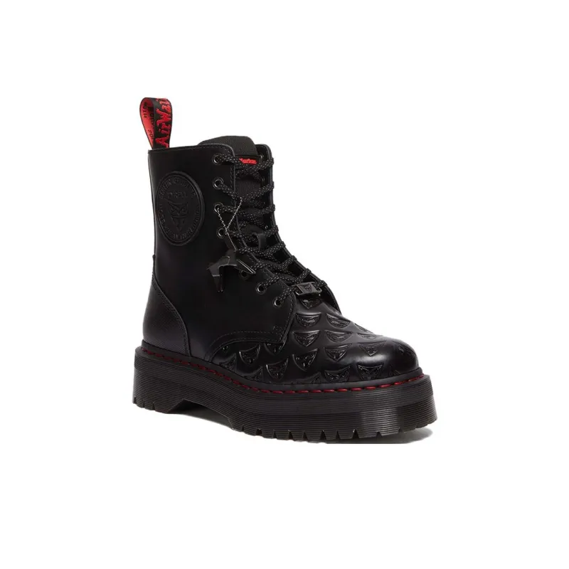 WARNER BROS. x Dr.Martens Jadonseries WB100 Short Martin Boot 5cm Unisex Black Red-1