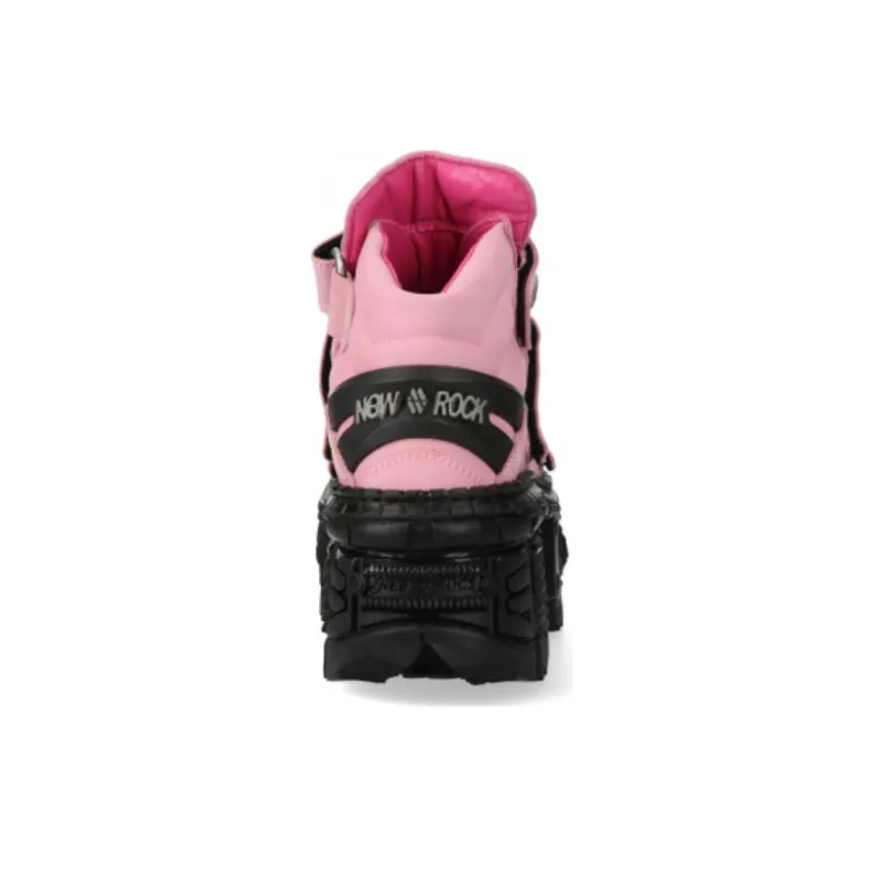 NEW ROCK Ankle Boots 10cm Unisex Pink-6