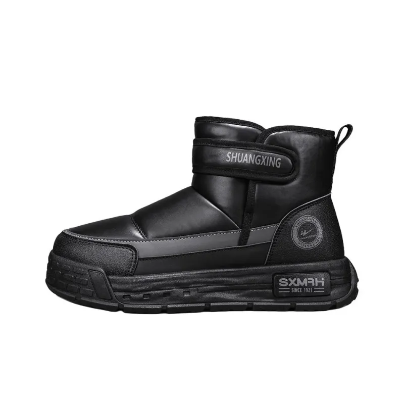 Binary Short Mid Calf Snow Boots Men's Black-0