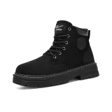 Warrior British Style Classic Yellow Boots Graffiti Suede Martin Boot Unisex