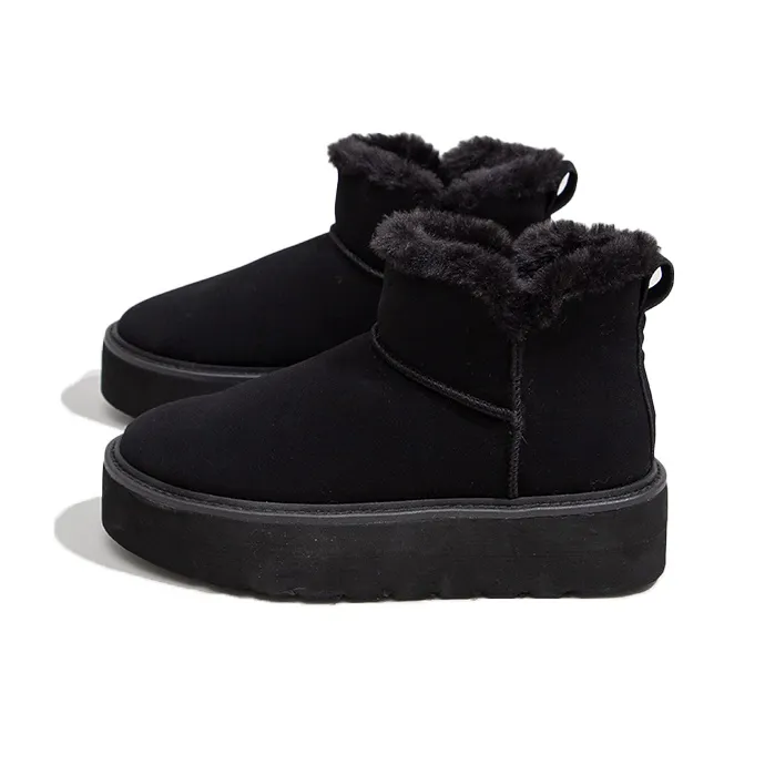 BESTFEEL Snow Boots Women's Black/Light Brown-1