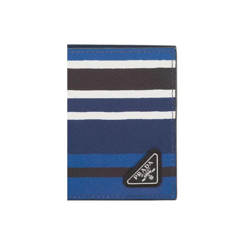 PRADA Saffiano Leather Wallet Men's Light Blue-4