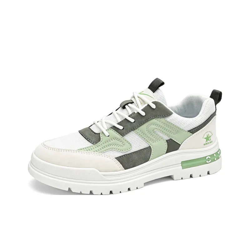 Binary Ankle Boots Low Top Men's White Green-1