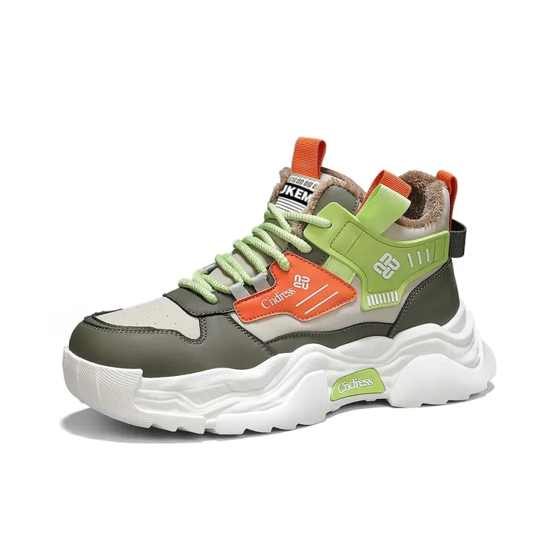 JKEM Anti-Slip And Wear-Resistant Warm High-Top Chunky Sneakers Men's-21