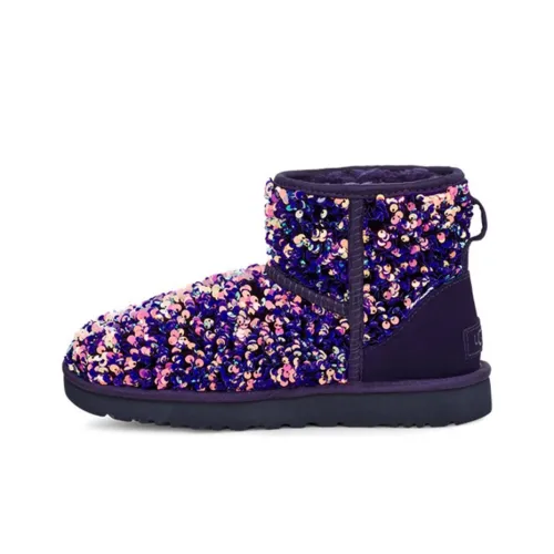 UGG CLASSIC MINI Warm Wear Resistant Slip Resistant Short Mid Calf Snow Boots Women's Black Blue Purple