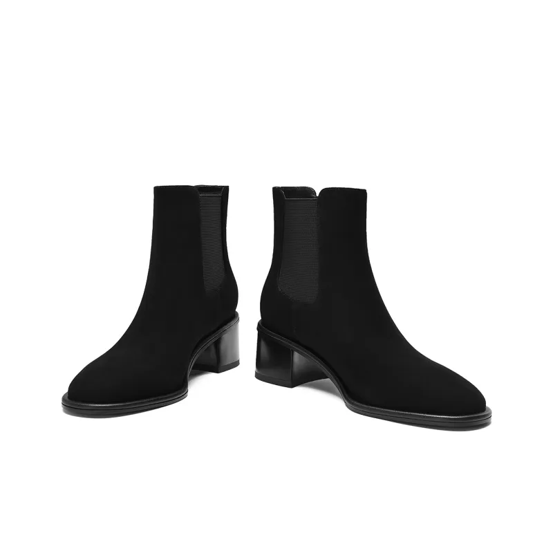 BOSSSUNWEN Short Chelsea Boots 4.5cm Women's Black-2