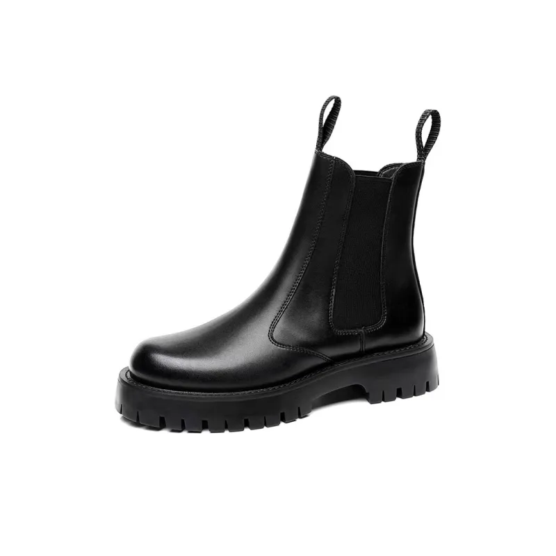GIHO Martin Boot Short Chelsea Boots Men's Black-4