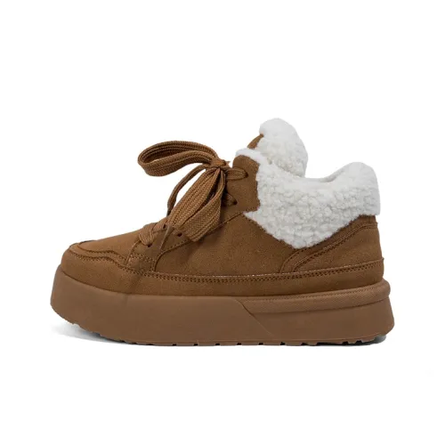 MINGKUANG Snow Boots Women's Brown