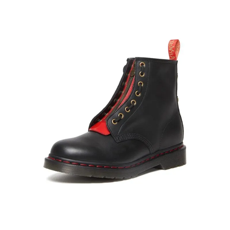 Dr.Martens 1460 Year Of The Rabbit Leather Lace Up Boots 'Black Red'-1