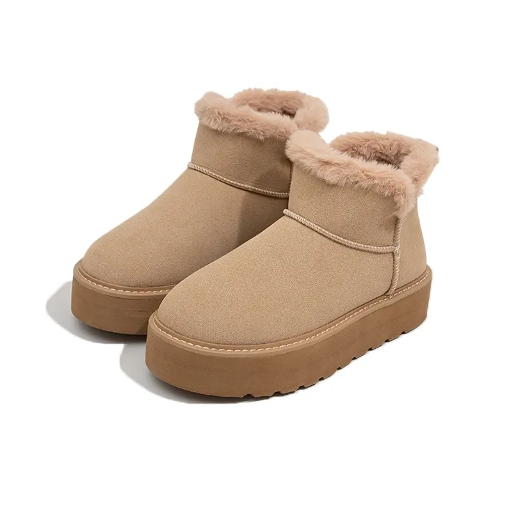 BESTFEEL Snow Boots Women's Black/Light Brown-10