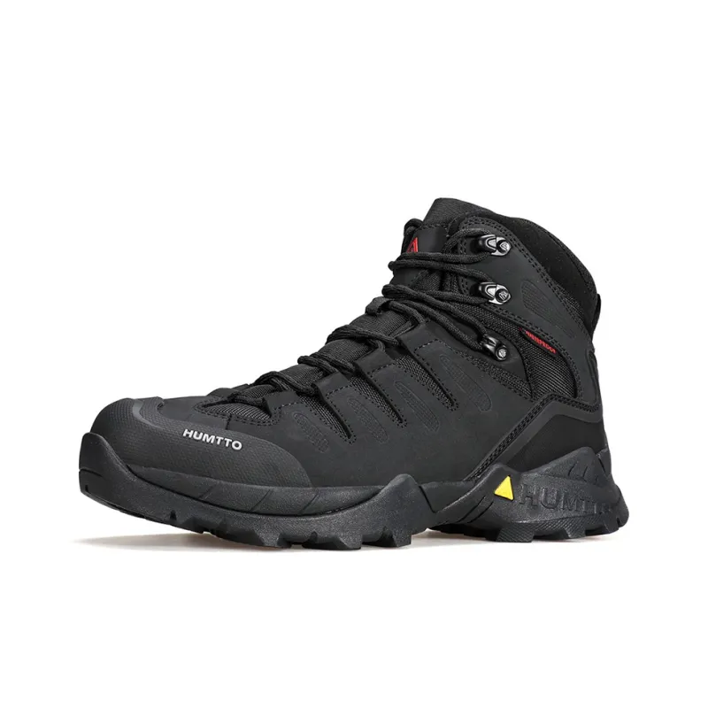 HUMTTO Wear Resistant Cushioning Slip Resistant Short Snow Boots Men's Black Red-1