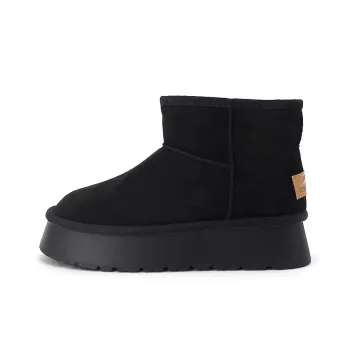 Warrior Thin Cotton Shoes Warm Wear Resistant Height Increasing Snow Boots Women's Black