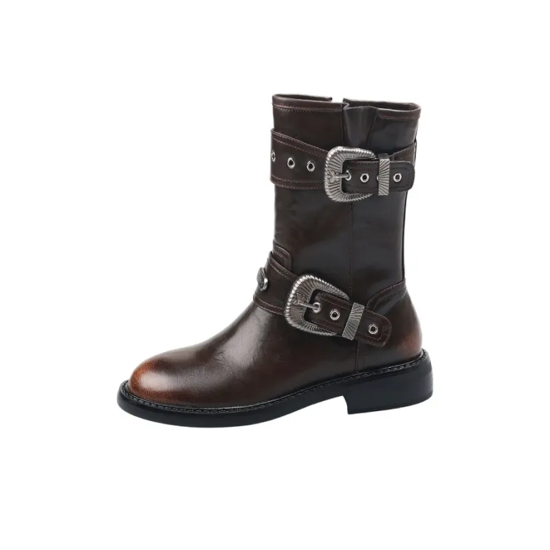 Echo&yolo Ankle Boots Women's Black/Brown-4