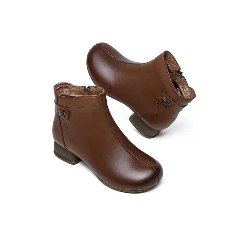 HANG TEN Ankle Boots Women's Black/New Brown-12