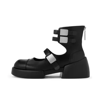 CHARLES&KEITH Small CK Gothic Lolita Style Ankle Boots 5.3cm Women's Multicolor