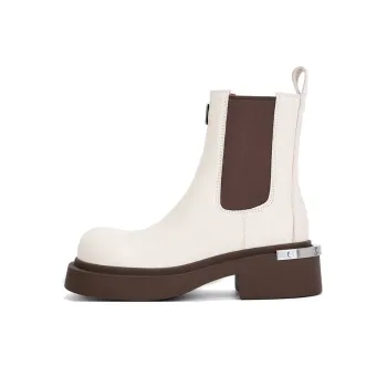 CHERYKALLY Chelsea Boots 5cm Women's Ecru