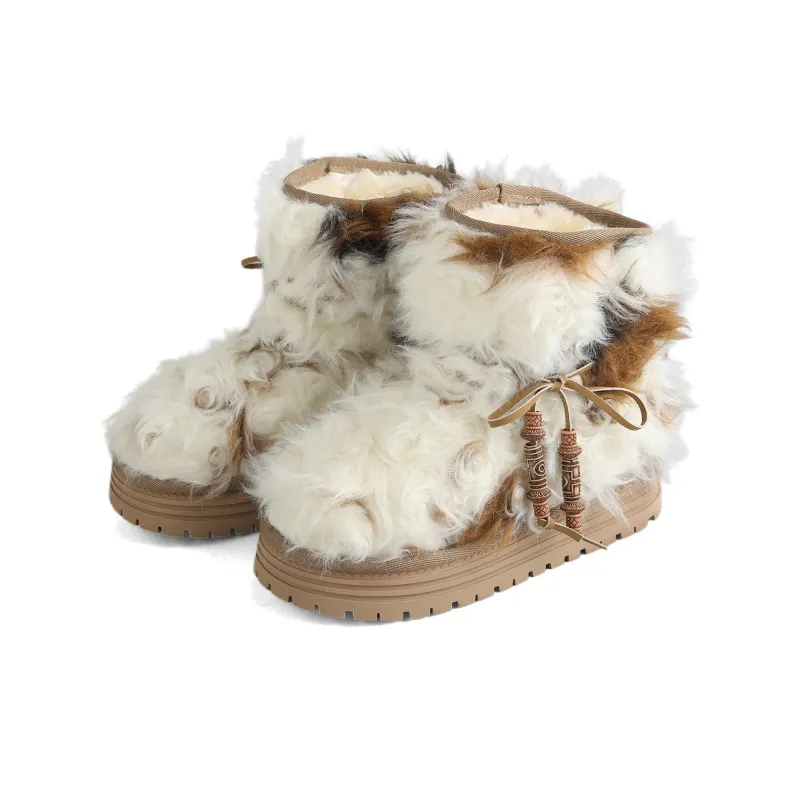 DOLIN COLLECTION Yak Platform Height Increasing Fuzzy Snow Boots Women's Multicolor Size Suggestion Consider 1 Size Up-3