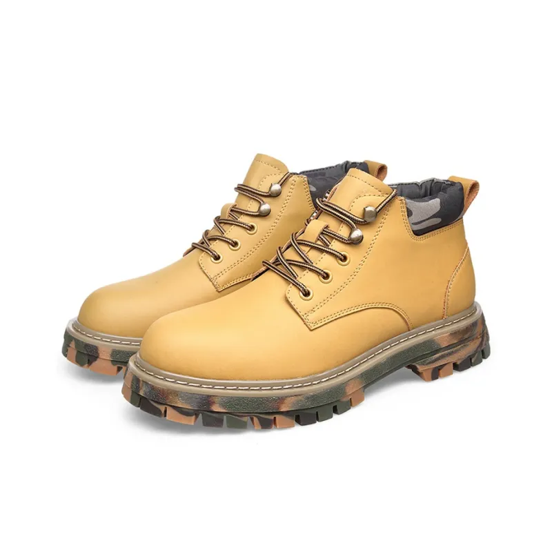 YEDANI Ankle Boots Men Black, Yellow-7