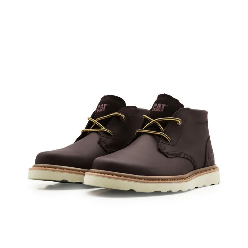 CAT Abrasion Resistant Height Increasing Slip Resistant Short Outdoor Boots Men's Dark Brown-1