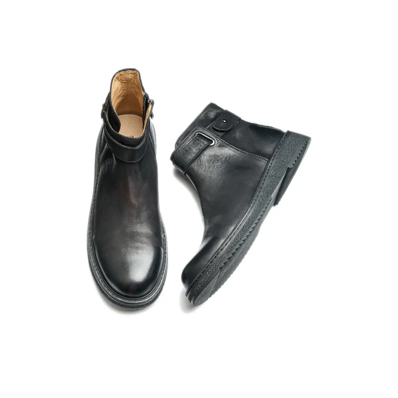 MANSA Chelsea Boots Short British Vintage Fashion-6