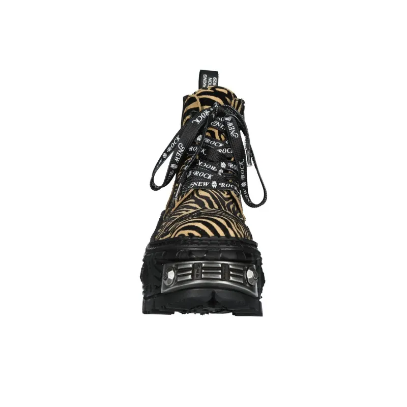 NEW ROCK Ankle Boots 10cm Leopard-4