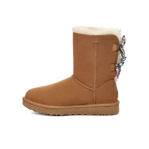UGG Checkered Bow Snow Boots 'Brown' Women's