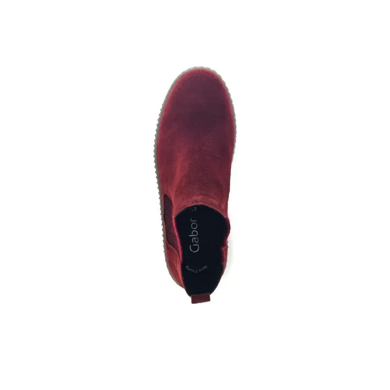 Gabor Fashion Short Chelsea Boots 3.5cm Women's Red-3