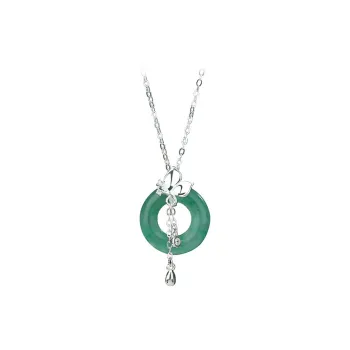 Royal Dragon Mirror Glutinous Jade Jadeite Necklaces Women's
