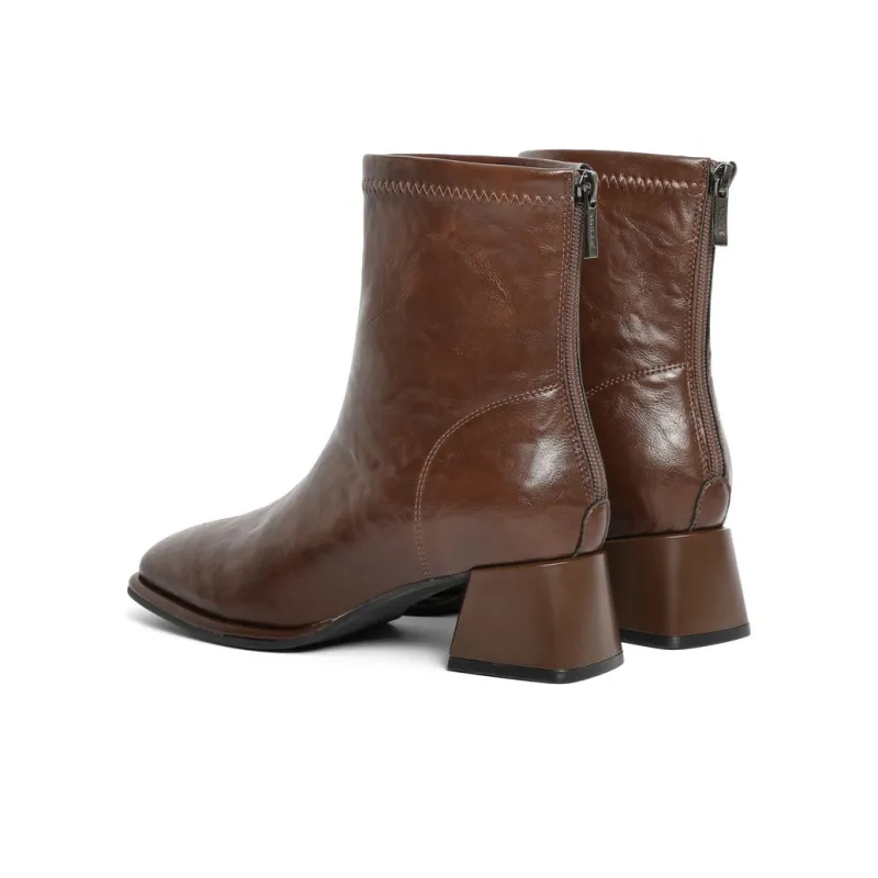 BELLE Ankle Boots Women's Khaki/Ecru/Black/Black, Pleated Leather/Brown, Pleated Leather-19