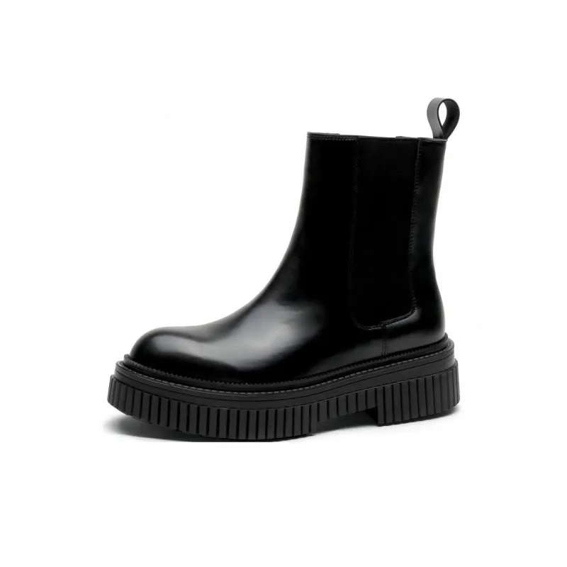 TOOMANYSHOES Happy Fruit Short Chelsea Boots 4.5cm Women's Black-0