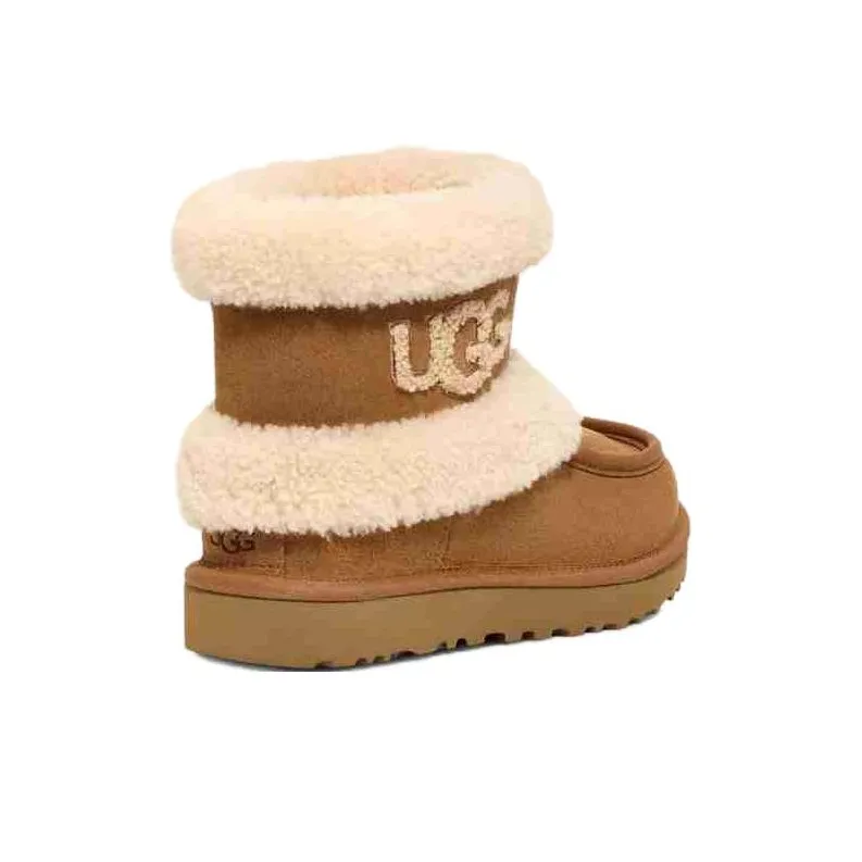 UGG Classic Ultra Mini Fluff 'Chestnut' Women's-3