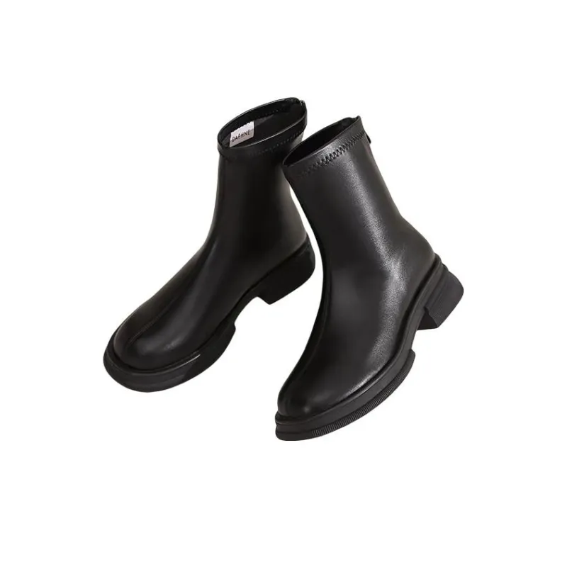 DAPHNE Ankle Boots Women's Black/Milk Tea-1