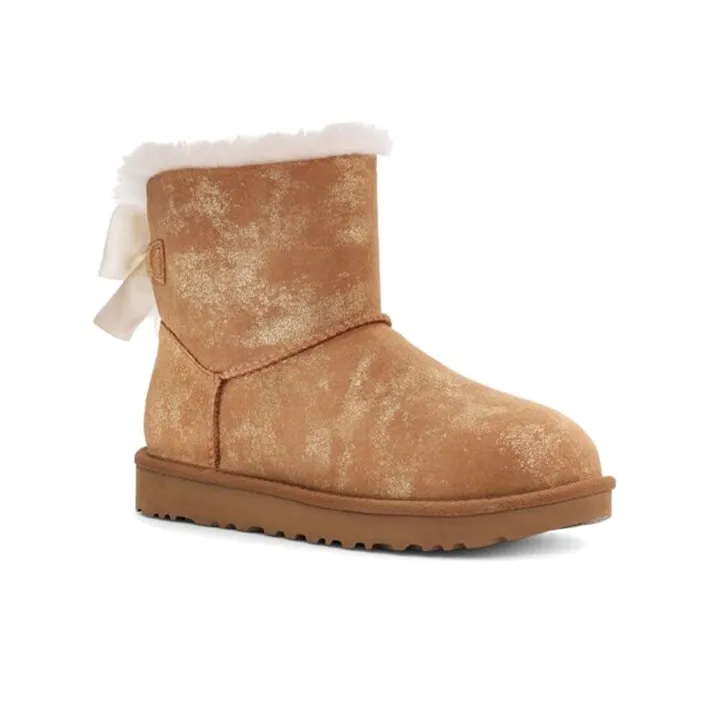UGG Mini Bailey Bow Glimmer Chestnut Women's-2