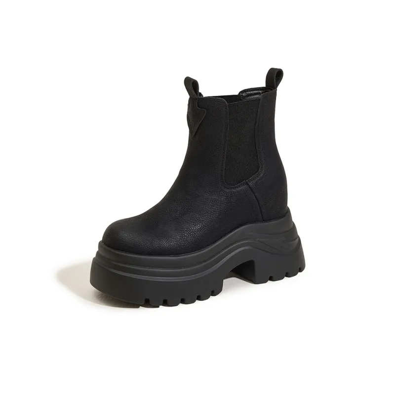 Milan Love Song Short Martin Boot High Heel Women's Solid Color-6
