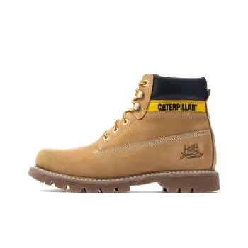 CAT Warm Water Resistant And Wear Resistant Short Outdoor Work Boots Men's Brown Yellow