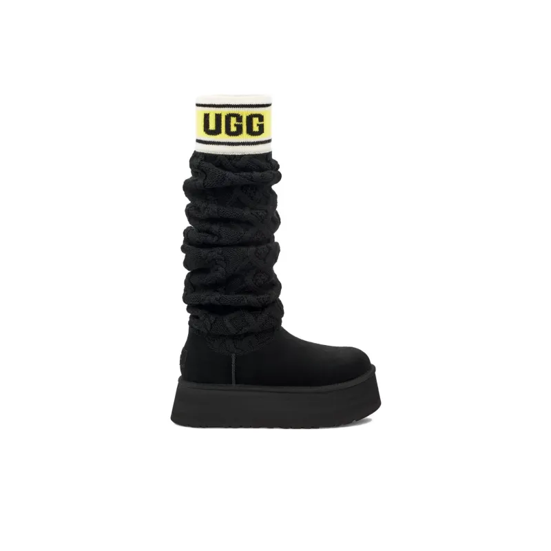 UGG Classic Sweater Letter Tall Boot Black Women's-1