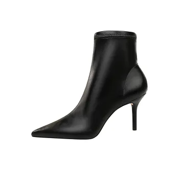 QITUMAUL Ankle Boots 8cm Women's Black
