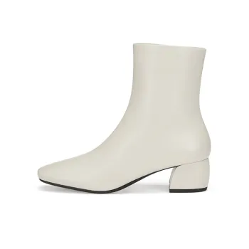 73Hours Cream Narrative Ankle Boots 5cm Women's