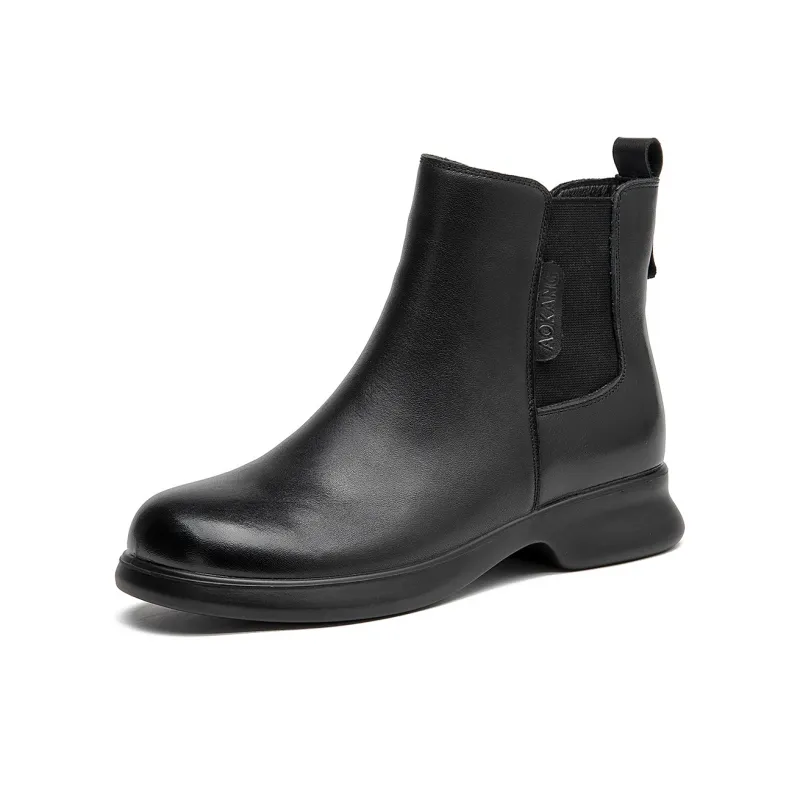 AOKANG Short Chelsea Boots 3cm Women's Black-0