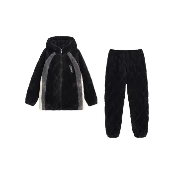 QINZUIMAO Pajama Set Men's Carbon Black