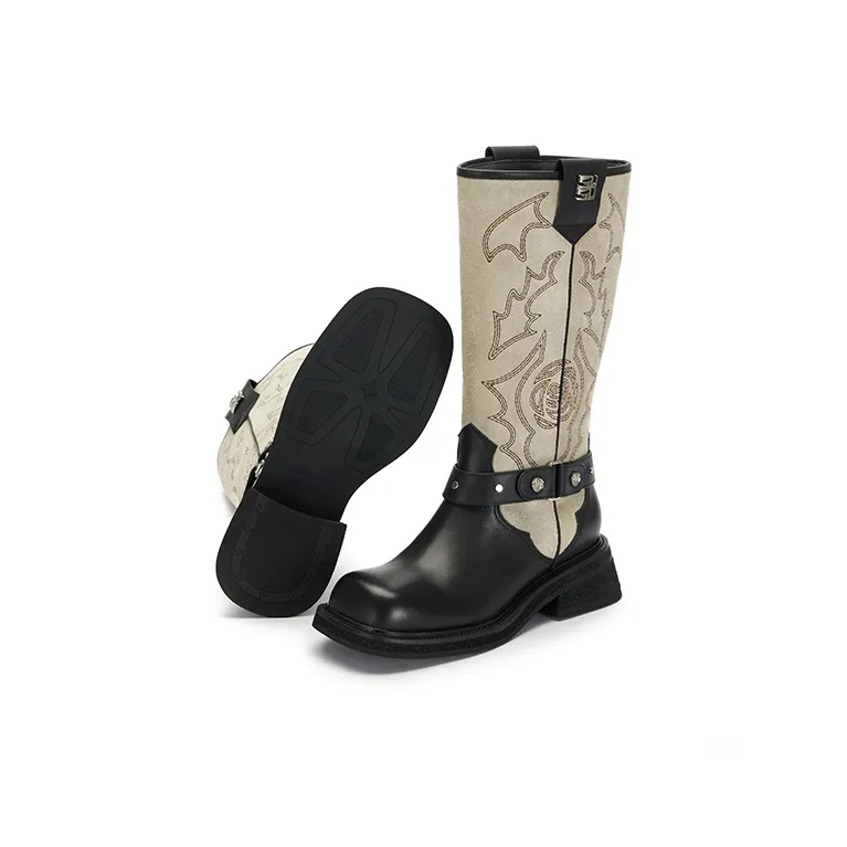 SUGARSU Knee high Boots Women's Black-4